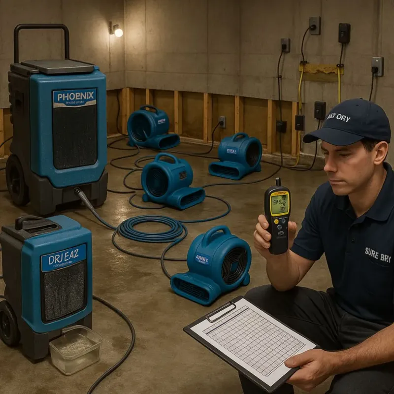 Structural Drying and Dehumidification process in Bristol, WI